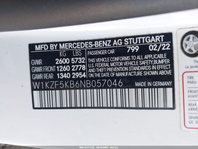 2022 MERCEDES-BENZ E 450 W1KZF5KB6NB057046 Photo 8