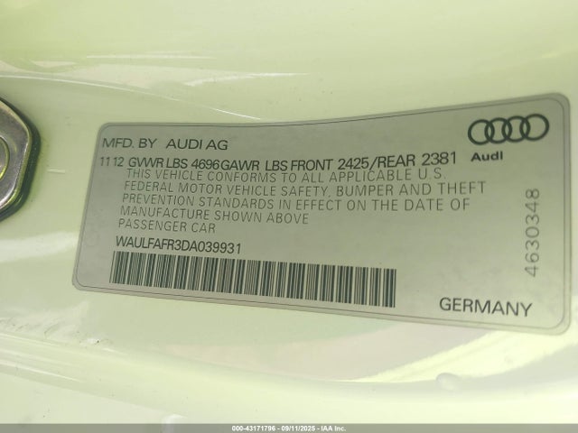 2013 AUDI A5 WAULFAFR3DA039931 Photo 8
