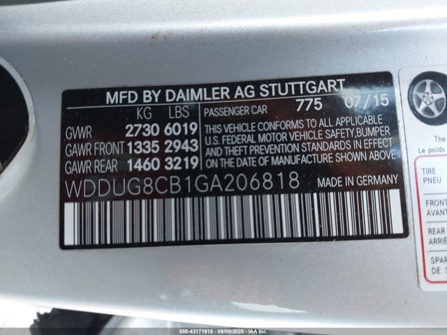 WDDUG8CB1GA206818 Mercedes-Benz 2016
