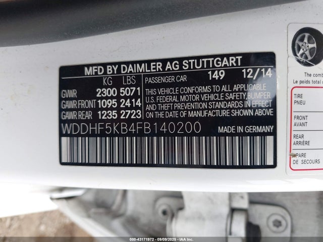 Mercedes-Benz E-Class 2015 WDDHF5KB4FB140200 Image 9