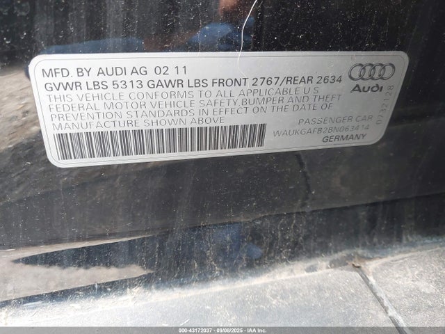 2011 AUDI A6 WAUKGAFB2BN063414 Photo 8