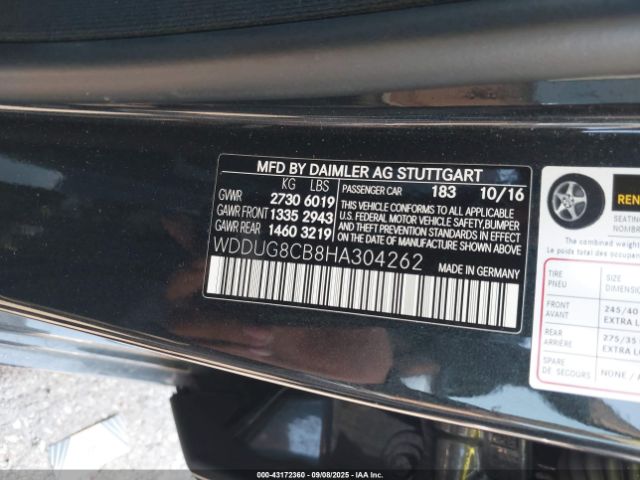 2017 MERCEDES-BENZ S 550 WDDUG8CB8HA304262 Photo 8