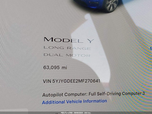 2021 TESLA MODEL Y 5YJYGDEE2MF270641 Photo 6