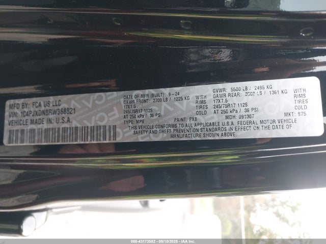 Aukcja sprzedaży 2024 Jeep Wrangler 4-door Sport 4x4, vin: 1C4PJXDN8RW368821, numer aukcji: 43172582