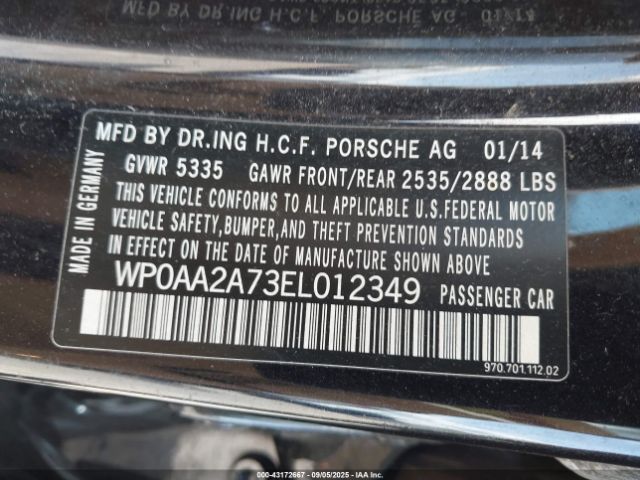 2014 PORSCHE PANAMERA WP0AA2A73EL012349 Photo 8