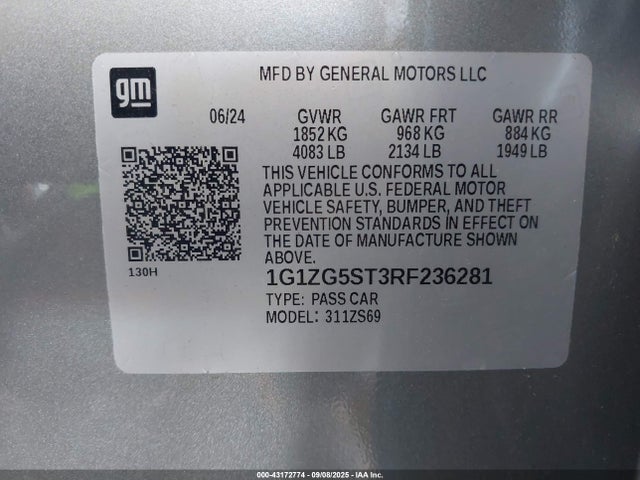 1G1ZG5ST3RF236281 Chevrolet lfv
