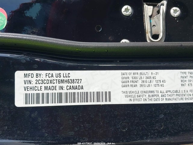 Dodge 2021 2021 2C3CDXCT6MH638727 Image 9