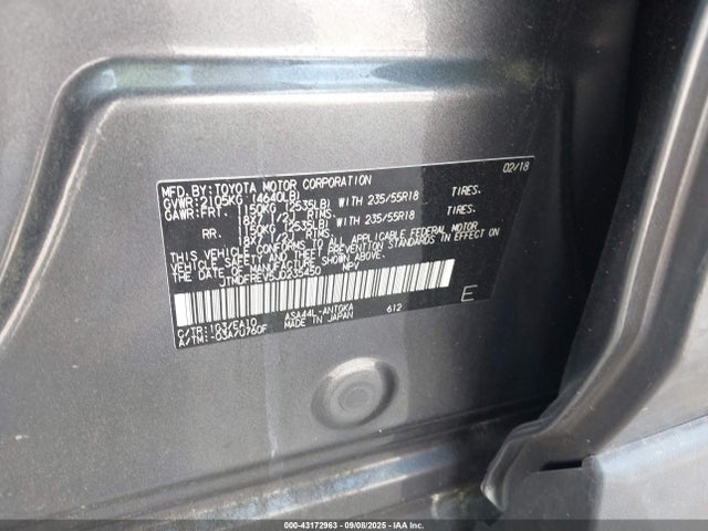 Toyota 2ar-fe 2018 JTMDFREV5JD235450 Image 9