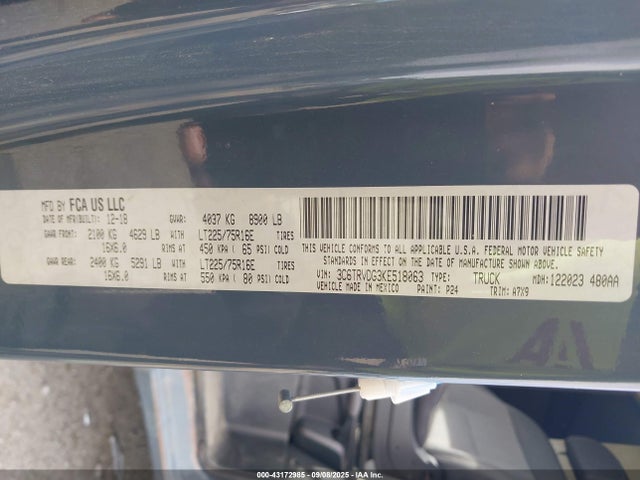 3C6TRVDG3KE518063 RAM Promaster 2500