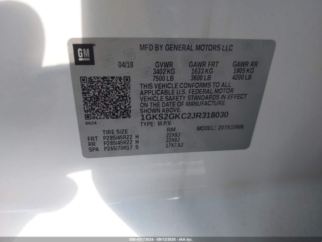 2018 GMC YUKON XL 1GKS2GKC2JR318030 Photo 8