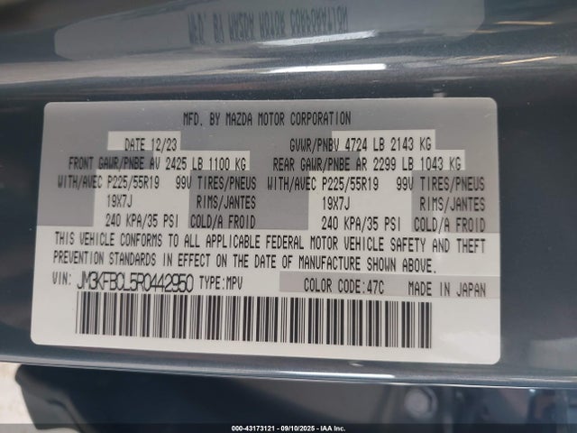 Mazda py 2024 JM3KFBCL5R0442950 Image 9