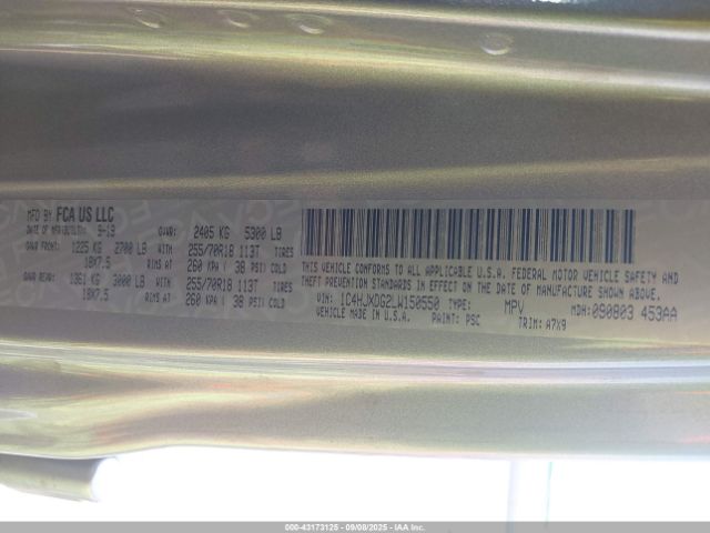 2020 JEEP WRANGLER UNLIMITED 1C4HJXDG2LW150550 Photo 8