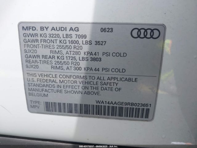 2024 AUDI Q8 E-TRON WA14AAGE9RB023651 Photo 8