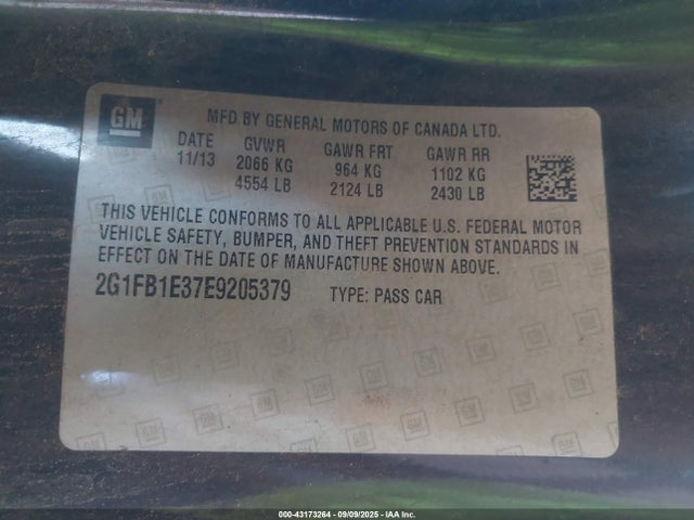 Chevrolet lfx 2014 2G1FB1E37E9205379 Image 9