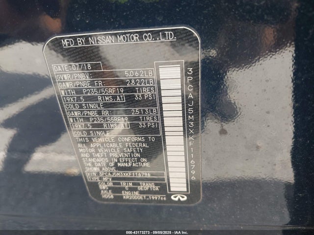 3PCAJ5M3XKF116796 Infiniti QX50