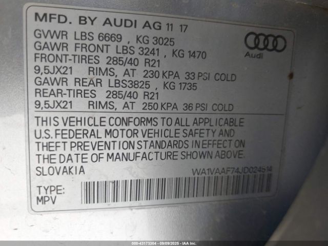 2018 AUDI Q7 WA1VAAF74JD024514 Photo 8