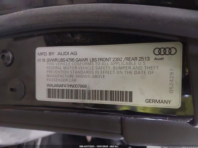 2017 AUDI A4 WAUANAF41HN007668 Photo 8