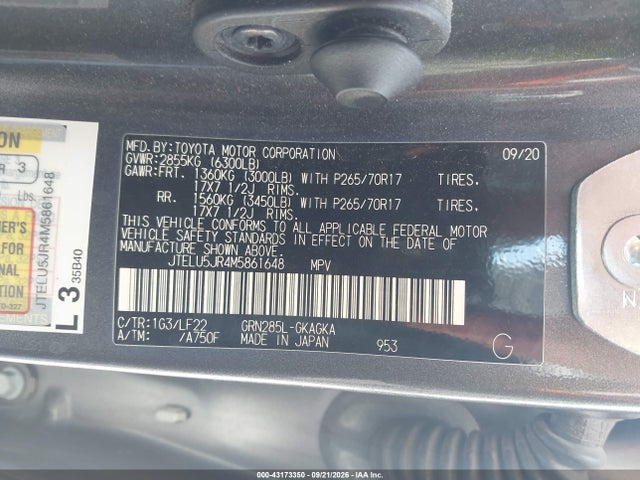 Toyota 4runner Trd Pro 2021 JTELU5JR4M5861648 Image 9