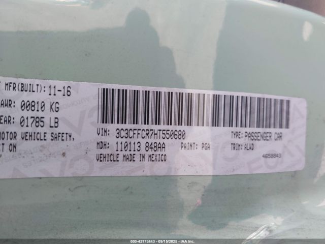 2017 FIAT 500 3C3CFFCR7HT550680 Photo 8