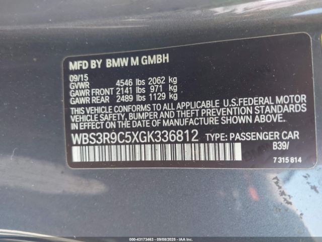 2016 BMW M4 WBS3R9C5XGK336812 Photo 8