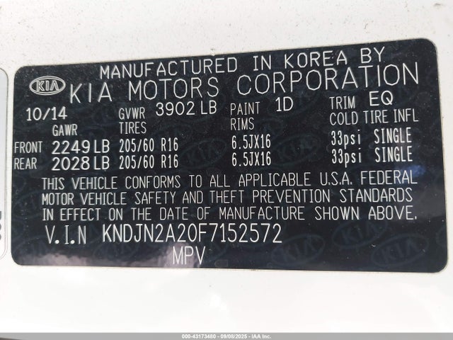 KIA dohc gdi gamma 2015 KNDJN2A20F7152572 Image 9