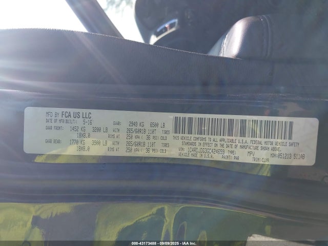 Dodge Durango 2016 1C4RDJDG3GC424659 Image 9