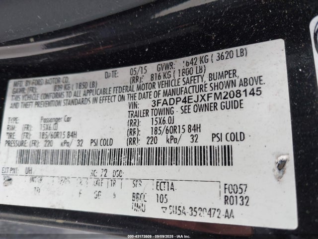Ford 2015 2015 3FADP4EJXFM208145 Image 9