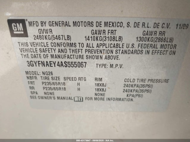 2010 CADILLAC SRX 3GYFNAEY4AS555067 Photo 8