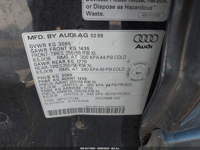 2008 AUDI Q7 WA1BY64L08D050808 Photo 8