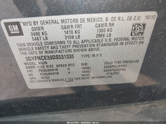 2013 CADILLAC SRX 3GYFNCE39DS531335 Photo 8