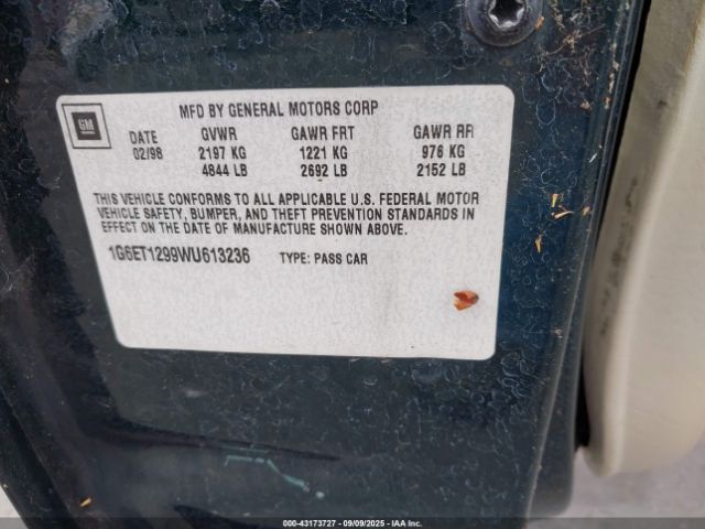 1998 CADILLAC ELDORADO 1G6ET1299WU613236 Photo 8