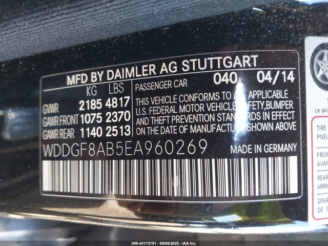 Mercedes-Benz C-Class 2014 WDDGF8AB5EA960269 Image 9