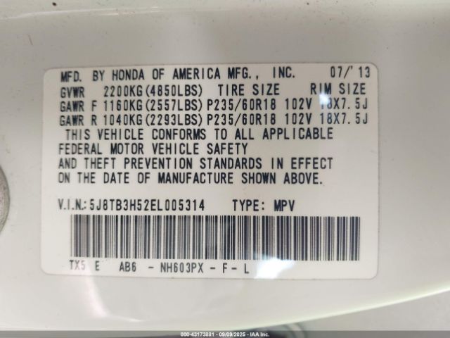 2014 ACURA RDX 5J8TB3H52EL005314 Photo 8