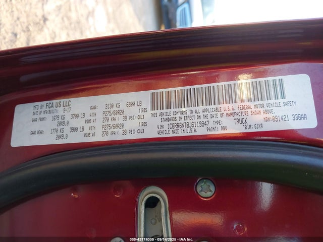 RAM 1500 2018 1C6RR6NT8JS119947 Image 9