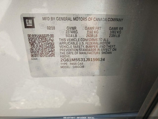 2G61M5S31J9159634 Cadillac lfx - sidi: spark ignited direct injection, vvt: variable valve timing, e85 max, alum