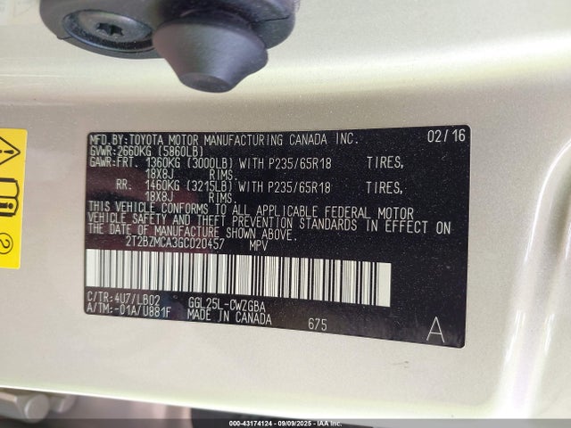 Lexus RX 2016 2T2BZMCA3GC020457 Image 9
