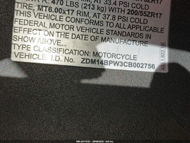 2012 DUCATI SUPERBIKE ZDM14BPW3CB002756 Photo 9