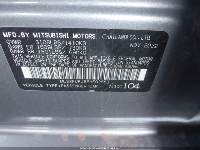 2023 MITSUBISHI MIRAGE G4 ML32FUFJ5PHF02583 Photo 8