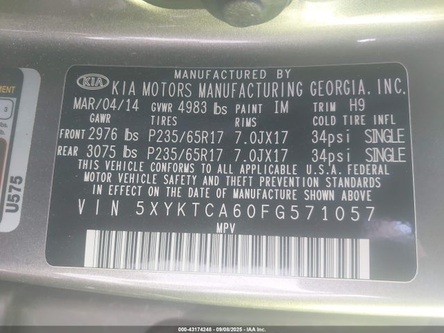 5XYKTCA60FG571057 KIA dohc t-gdi theta-ii
