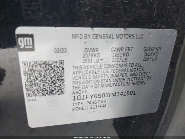 1G1FY6S03P4141501 Chevrolet 2023
