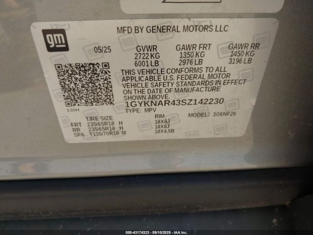 2025 CADILLAC XT5 1GYKNAR43SZ142230 Photo 8