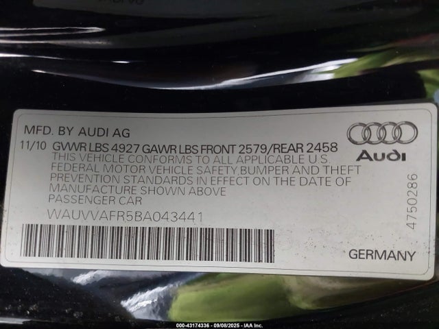 2011 AUDI S5 WAUVVAFR5BA043441 Photo 8