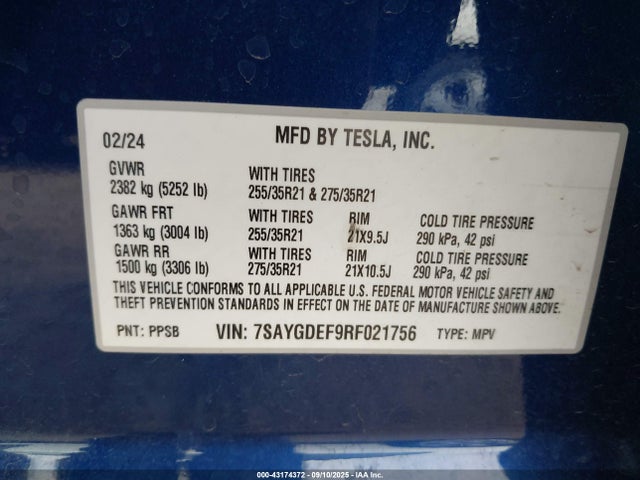 2024 TESLA MODEL Y 7SAYGDEF9RF021756 Photo 8