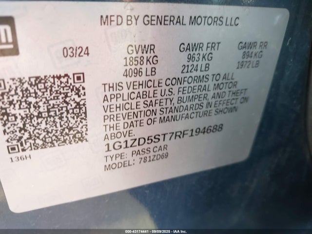 1G1ZD5ST7RF194688 Chevrolet lfv