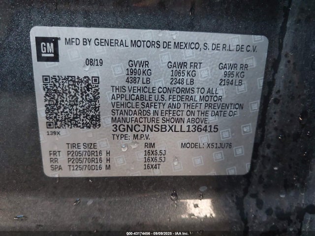 Chevrolet luv - mfi, variable valve timing, e85 max, alum 2020 3GNCJNSBXLL136415 Image 9