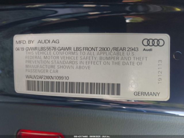 2019 AUDI A7 WAUV2AF2XKN109910 Photo 8
