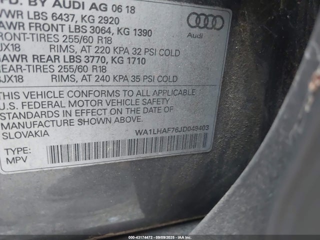 2018 AUDI Q7 WA1LHAF76JD049403 Photo 8