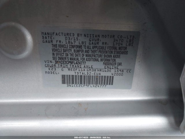 Nissan VERSA NOTE 2015 3N1CE2CP9FL424777 Image 9