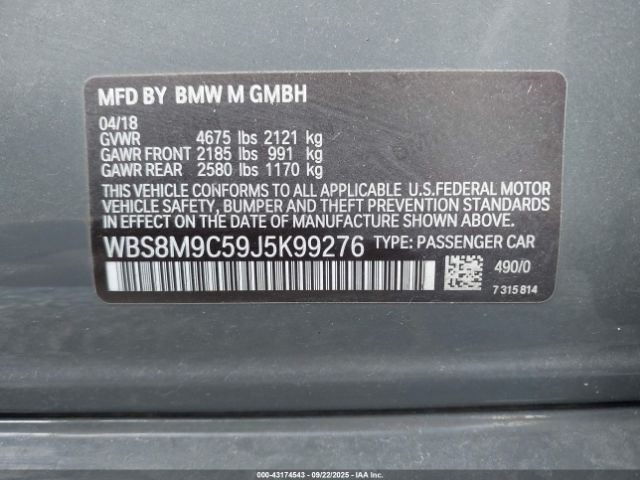 2018 BMW M3 WBS8M9C59J5K99276 Photo 8