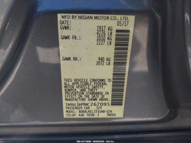 1N4AL3AP9HC267095 Nissan Altima